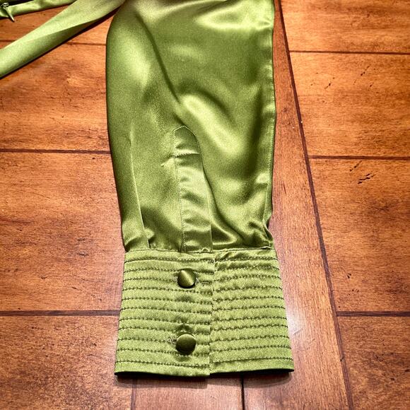INC International Concepts Blouse Womens Sz 12 100% Silk Green 00.1=A0030 - Picture 4 of 16